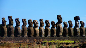 Giant moai statues on ahu platform on Easter Island. This image is from Easter Island Underworld. [Photo of the day - FEBRUARY 5, 2012]