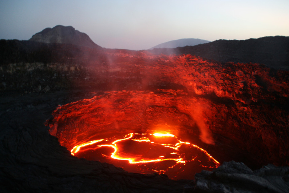 In Ethiopia, Erta Ale's lava lake is alive at night. This image is from Geologic Journey. [Photo of the day - 9 FEBRUARY 2012]